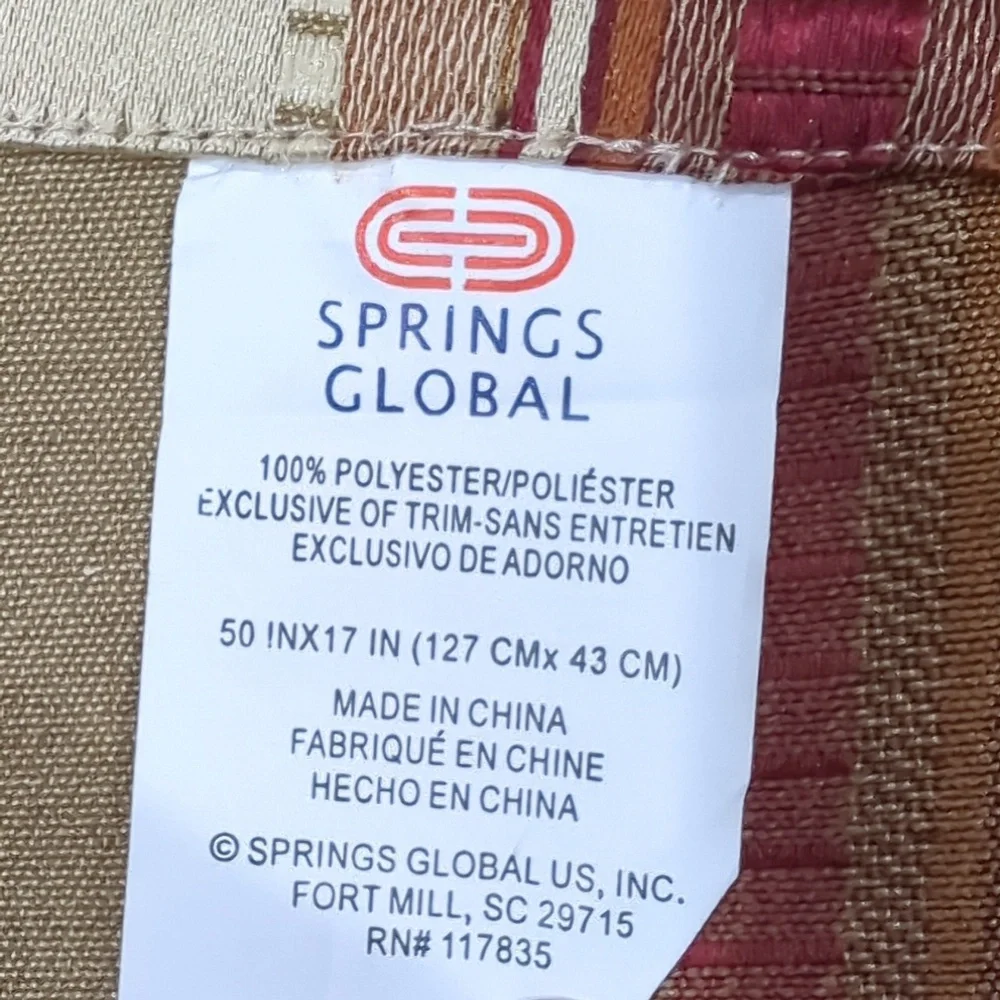 2 Curtain Topper Valance each 50wx17L inches EUC